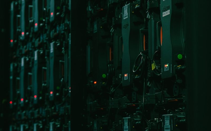 a very large array of electronic equipment in a room