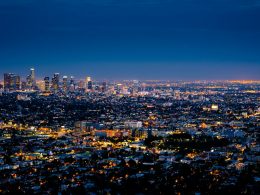 aerial photography of cityscape at night