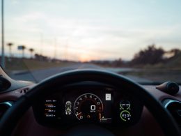 black car instrument panel cluster