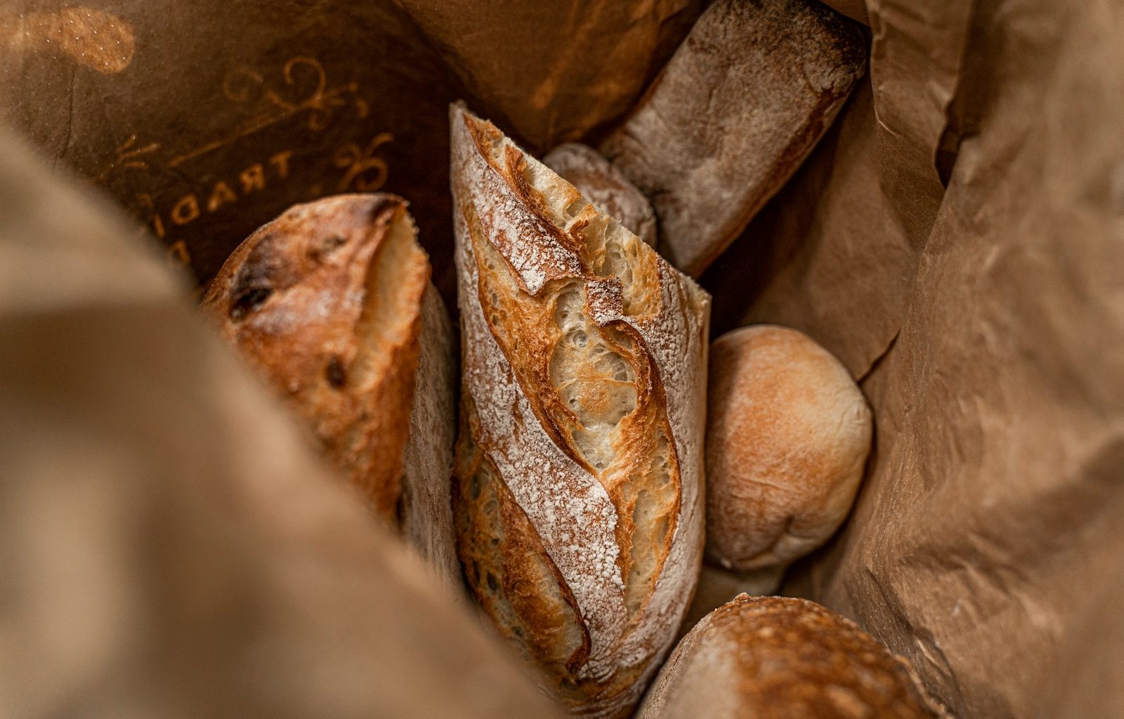 brown bread on brown paper bag