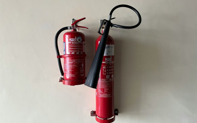 a fire extinguisher on a white background